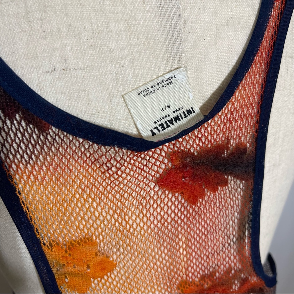 Free People • Fairy Grunge Tiered Floral Mesh Rust Tie Dye Mini Slip Dress S - Picture 8 of 9